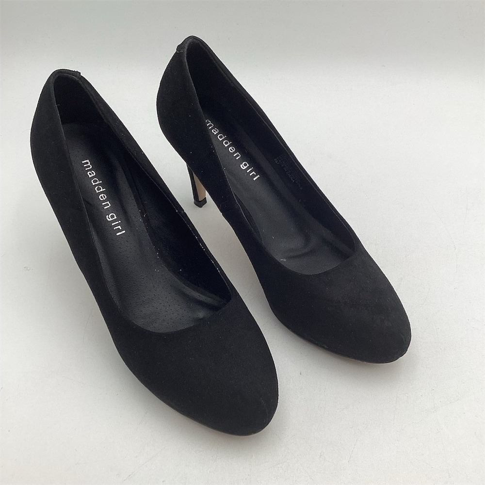 Madden Girl‎ Jelsey Womens Pump Heels Black Slip On Closed Toe Size 7.5